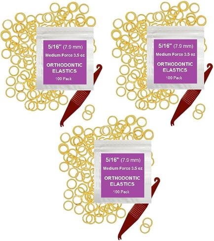 100 Pcs Natural Orthodontic Elastic Dental Rubber Bands for Braces, Dreadlocks Hair Braids Include Braces Rubber Band Tool 5/16 Inch in Saudi Arabia