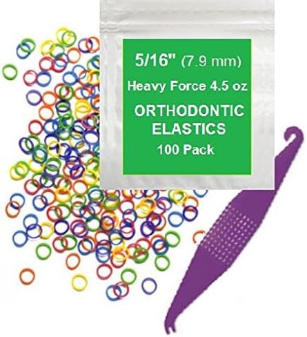 100 Pcs Natural Orthodontic Elastic Dental Rubber Bands for Braces, Dreadlocks Hair Braids Include Braces Rubber Band Tool 5/16 Inch in Saudi Arabia