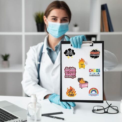 YAZMEEN 80 Pcs Funny Coffee Stickers 2" Coffee Themed Stickers Decals for Water Bottle Laptop Phone Coffee Party Favors Funny Coffee Accessories for Office Worker Nurse Doctor Teacher Medical Staff in Saudi Arabia