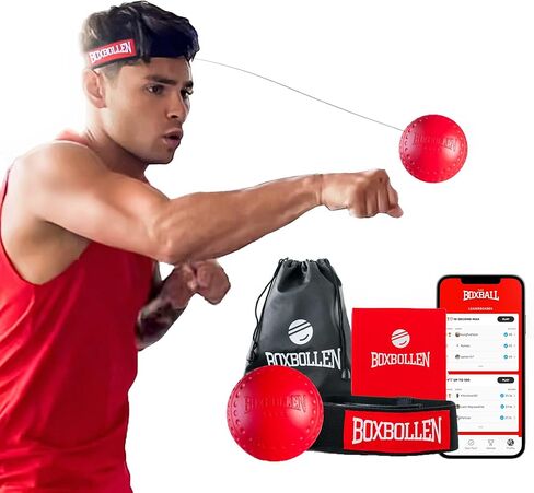 Original with App (iOS & Android) Boxing Ball with Adjustable Headband, Stocking Stuffer Ideas, Fun Sports Game for All Ages, Hand Eye Coordination Boxball Workout in Saudi Arabia