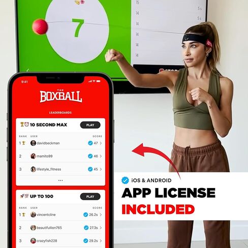 Original with App (iOS & Android) Boxing Ball with Adjustable Headband, Stocking Stuffer Ideas, Fun Sports Game for All Ages, Hand Eye Coordination Boxball Workout in Saudi Arabia