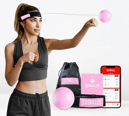 Original with App (iOS & Android) Boxing Ball with Adjustable Headband, Stocking Stuffer Ideas, Fun Sports Game for All Ages, Hand Eye Coordination Boxball Workout in Saudi Arabia