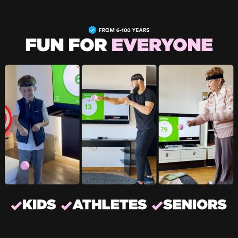 Original with App (iOS & Android) Boxing Ball with Adjustable Headband, Stocking Stuffer Ideas, Fun Sports Game for All Ages, Hand Eye Coordination Boxball Workout in Saudi Arabia