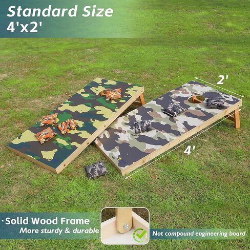 Cornhole Board Set 4FTx2FT Solid Wood Regulation Size Cornhole Set includes 8 Cornhole Bags for Adults in Saudi Arabia