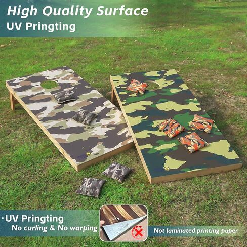Cornhole Board Set 4FTx2FT Solid Wood Regulation Size Cornhole Set includes 8 Cornhole Bags for Adults in Saudi Arabia