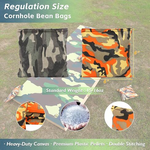 Cornhole Board Set 4FTx2FT Solid Wood Regulation Size Cornhole Set includes 8 Cornhole Bags for Adults in Saudi Arabia