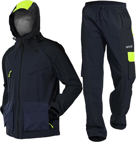 ملابس عمل احترافية للرجال: سترة وسروال متينة مقاومة للماء وقابلة للتنفس - تصميم متعدد الجيوب in Kuwait