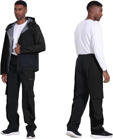 ملابس عمل احترافية للرجال: سترة وسروال متينة مقاومة للماء وقابلة للتنفس - تصميم متعدد الجيوب in Kuwait