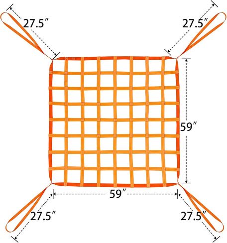 6.56' x 6.56' Cargo Lifting Nets -Lifting Straps for Hoist - Flat Polyester Sling Hoisting Net - Lifting Net Straps - Cargo Hanging Net - for Loading and Unloading Cargo - Max. Load Capacity: 4400lbs in Saudi Arabia
