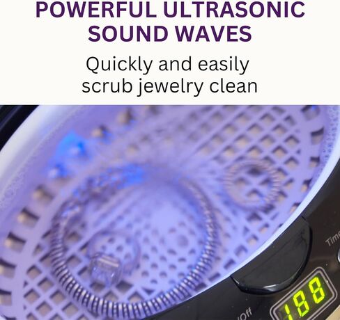 GemOro Sparkle Spa | Personal Ultrasonic Jewelry Cleaner with 3 User-Programmable Timed Cleaning Cycles | Professional Performance Machine for Rings Watches Glasses Earrings (1783) in Saudi Arabia
