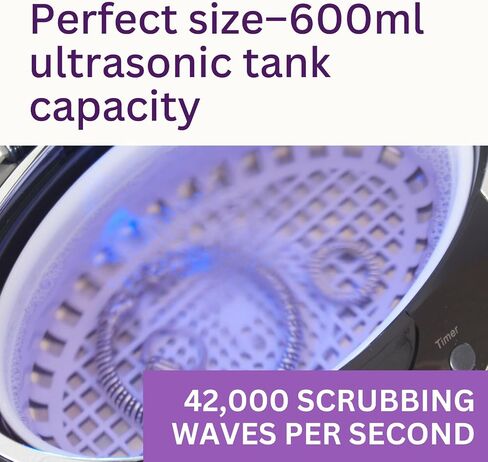 GemOro Sparkle Spa | Personal Ultrasonic Jewelry Cleaner with 3 User-Programmable Timed Cleaning Cycles | Professional Performance Machine for Rings Watches Glasses Earrings (1783) in Saudi Arabia