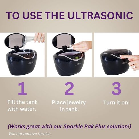 GemOro Sparkle Spa | Personal Ultrasonic Jewelry Cleaner with 3 User-Programmable Timed Cleaning Cycles | Professional Performance Machine for Rings Watches Glasses Earrings (1783) in Saudi Arabia