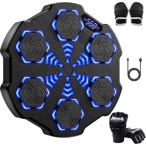 2024 Latest Music Boxing Machine with 4 Gloves, Large Size Smart Boxing Machine Wall Mounted with 9-Speed Modes, Boxing Training Punching Equipment for Home Gym Workout