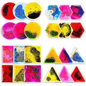 Sensory Soft Gel Liquid Toys: Water Sensory Toys for Autism Kids Sensory Fidget Toys 6-Pack Triangular