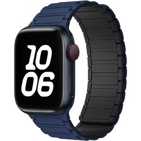 Innovative Premium Non-polar Double Sided Magnetic Band Compatible with Apple Watch 45mm for Men Women 46mm 44mm 42mm 41mm 40mm 38mm 49mm Bands, Sport Silicone Strap Strong Magnet Link Wristband for iWatch Series 10 9 8 7 6 5 4 3 SE Ultra 2