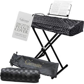 Waterproof Digital Piano Cover for Yamaha DGX670 | Fitted Bookstand Opening | Easy Access Side Fold-overs | Double Layered with inner lining | 140cm x 45cm x 13cm (ebony black)