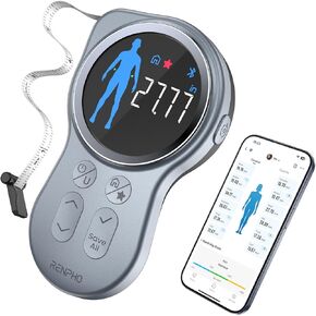 RENPHO Tape Measure, Smart Body Measuring Tape Weight Loss, Body Measurement Tape with Large Display for Fitness Shape, Measure Circumference Length, 60in /150cm