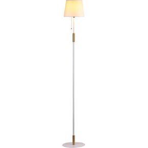 O’Bright Ted - Drum Shade Standing Lamp, Pull Chain Switch, E26 Socket, Modern Minimalist Design, Simple Floor Lamp for Living Room, Bedroom, Office, Antique Brass