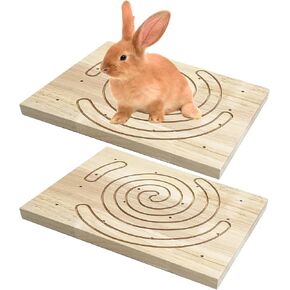 Tfwadmx Rabbit Wooden Foot Pad Bunny Scratch Board Anti-Skid Toys Cage Grinding Claws and Teeth Deck for Small Animals Ferret hilla Cat