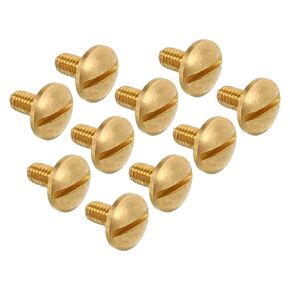 PATIKIL M6x13.5mm Knurled Thumb Screws, 10 Pack Flat Tip Brass Bolts Grip Knobs Fasteners with Straight Shoulders for Lighting Furniture Electronic Mechanical