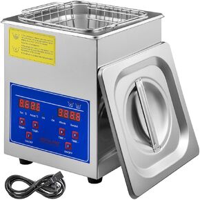 VEVOR Sonic Cleaner 6L Ultrasonic Vinyl Cleaner 7-12 Inch 8 Records Ultrasonic Vinyl Cleaning Machine 180W Ultrasonic Records Cleaner with Drying Rack for Home Store