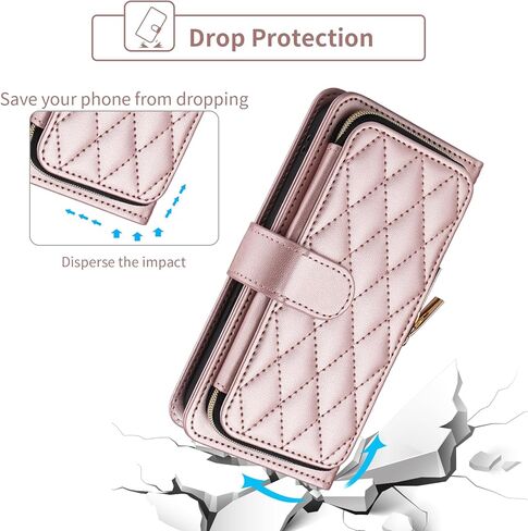 Wallet Case for Samsung Galaxy A34 5G with Detachable Wrist Strap, Crossbody Shoulder Strap, 9+ Card Slots Zipper Purse, Luxury PU Leather Stand Cell Phone Cover for A 34 34A Women Black in Kuwait