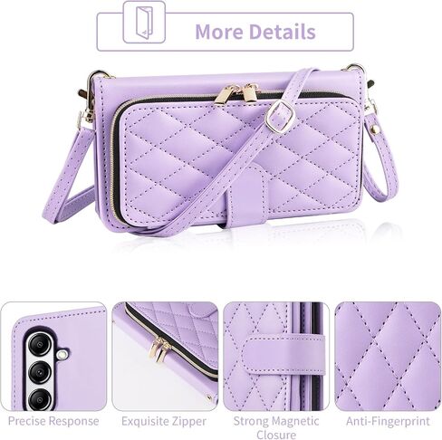 Wallet Case for Samsung Galaxy A34 5G with Detachable Wrist Strap, Crossbody Shoulder Strap, 9+ Card Slots Zipper Purse, Luxury PU Leather Stand Cell Phone Cover for A 34 34A Women Black in Saudi Arabia