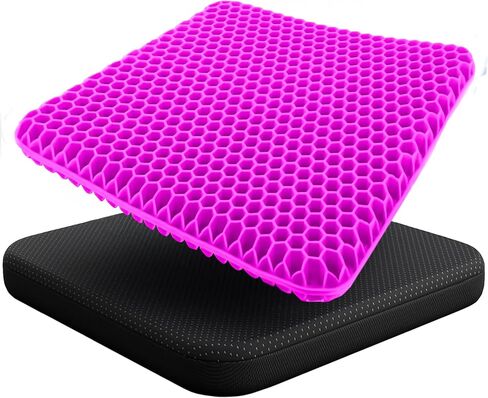 EcoNour Gel Seat Cushion & Lumbar Support Pillow | Back Support for Office chair, Gaming, Wheel Chair & Car Seat | Gel Seat Cushion for Back and Butt Support, Tailbone, Sciatica & Coccyx Pain Relief in Saudi Arabia