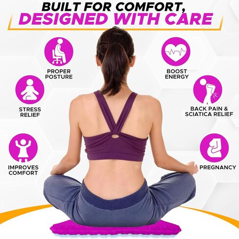 EcoNour Gel Seat Cushion & Lumbar Support Pillow | Back Support for Office chair, Gaming, Wheel Chair & Car Seat | Gel Seat Cushion for Back and Butt Support, Tailbone, Sciatica & Coccyx Pain Relief in Saudi Arabia