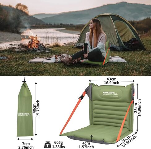 EULANT Portable Stadium Seat Cushion with Back Support and Adjustable Straps,Foldable and Lighteweigt Bleacher Chairs for Bleacher,Camping Hiking Sporting Events and Outdoor Activities in Saudi Arabia