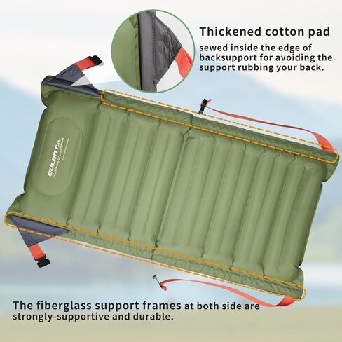 EULANT Portable Stadium Seat Cushion with Back Support and Adjustable Straps,Foldable and Lighteweigt Bleacher Chairs for Bleacher,Camping Hiking Sporting Events and Outdoor Activities in Saudi Arabia