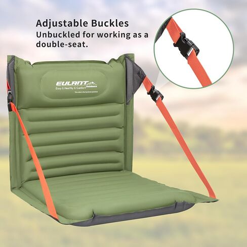 EULANT Portable Stadium Seat Cushion with Back Support and Adjustable Straps,Foldable and Lighteweigt Bleacher Chairs for Bleacher,Camping Hiking Sporting Events and Outdoor Activities in Saudi Arabia