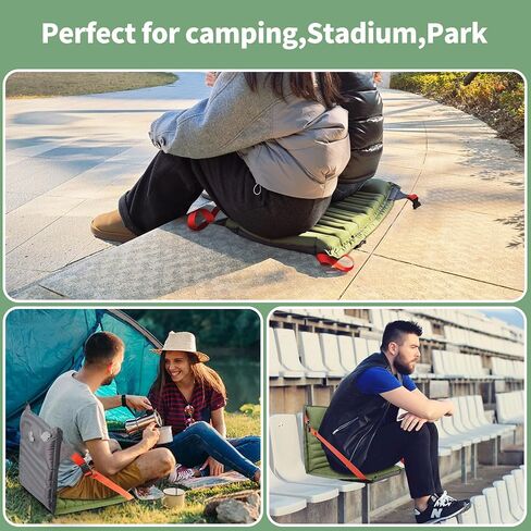 EULANT Portable Stadium Seat Cushion with Back Support and Adjustable Straps,Foldable and Lighteweigt Bleacher Chairs for Bleacher,Camping Hiking Sporting Events and Outdoor Activities in Saudi Arabia