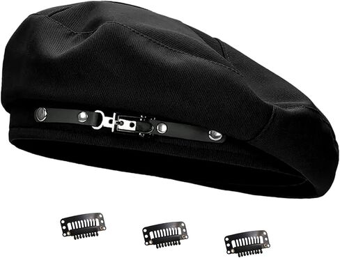 French Beret Hats for Women Painter's hat Metal Clasp Artist Beret Black Beret Cap for Womens Girls Lady in Kuwait