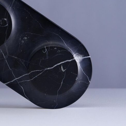 EINOVA Classic Stone - شاحن لاسلكي رخامي مصمم في إيطاليا، وسادة شحن لاسلكية | كابل USB-C مدمج بطول 6 أقدام | الهواتف الذكية، سماعات الأذن اللاسلكية، الساعات الذكية - الرخام الأسود in Kuwait