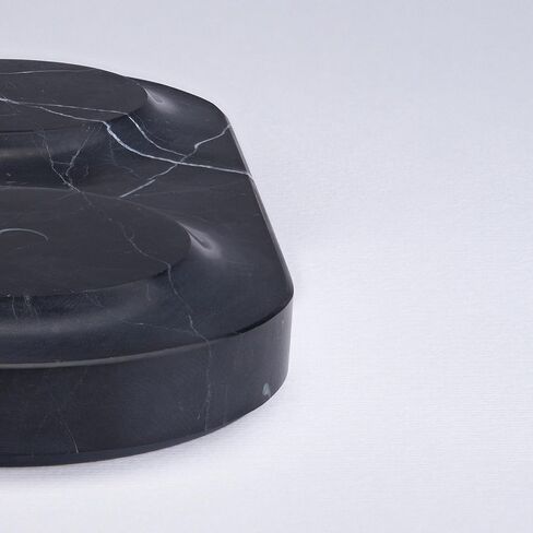 EINOVA Classic Stone - شاحن لاسلكي رخامي مصمم في إيطاليا، وسادة شحن لاسلكية | كابل USB-C مدمج بطول 6 أقدام | الهواتف الذكية، سماعات الأذن اللاسلكية، الساعات الذكية - الرخام الأسود in Kuwait