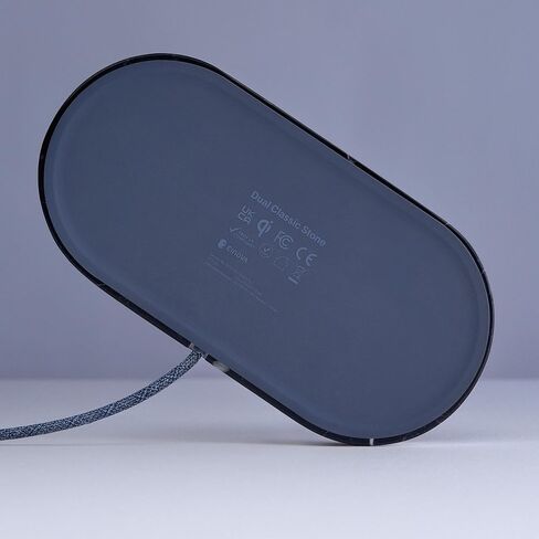 EINOVA Classic Stone - شاحن لاسلكي رخامي مصمم في إيطاليا، وسادة شحن لاسلكية | كابل USB-C مدمج بطول 6 أقدام | الهواتف الذكية، سماعات الأذن اللاسلكية، الساعات الذكية - الرخام الأسود in Kuwait