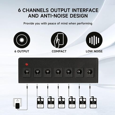 GHOSTFIRE GS10-SV2 10-Output Guitar Pedal Power Supply 9V / 1000mA High Current for 9V / 12V / 18V تأثير الدواسات (GS10-SV2) in Saudi Arabia