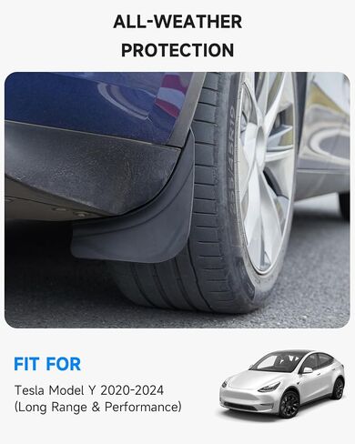 DORENA 2024 Tesla Model 3 Highland Mud Flaps Splash Guards All Weather Protection No Drilling Upgrade TPE Material to Protect The Vehicle Body(Set of 4) in Saudi Arabia