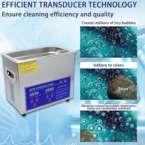 HEROSON 110V 6L Ultrasonic Cleaner Machine 1.6 Gal Professional Ultrasonic Cleaner 40kHz with Heater & Digital Timer for Cleaning Watches Glasses Tool Jewelry Denture Parts in Kuwait