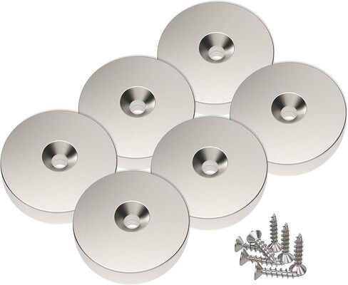 Magnetpro 6 Piece Magnets with Capsule 120 LB Force, Strong Neodymium Pot Magnet Size 1.42" * 0.31" with Hole in Saudi Arabia