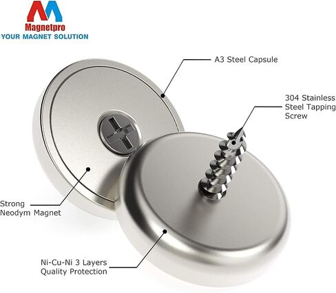 Magnetpro 6 Piece Magnets with Capsule 120 LB Force, Strong Neodymium Pot Magnet Size 1.42" * 0.31" with Hole in Saudi Arabia