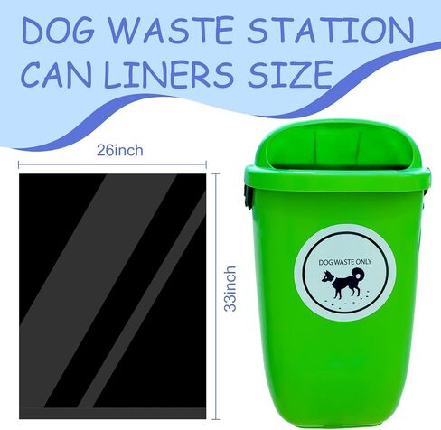 Dinifee 2 Rolls Poop Bags for Dog 26" W x 33" L Dog Waste Station Can Liners Heavy Duty Thick Large Dog Waste Bags Refill Rolls for Doggy PET Outdoor, 50 Bags Per Rolls, Black in Saudi Arabia