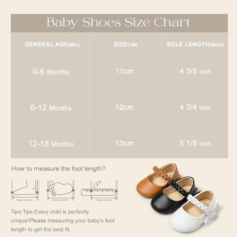 Meckior Infant Baby Girls Boys Handmade Princess Flats Toddler First Walkers Soft PU Leather Non-Slip Crib Wedding Dress Shoes in Kuwait