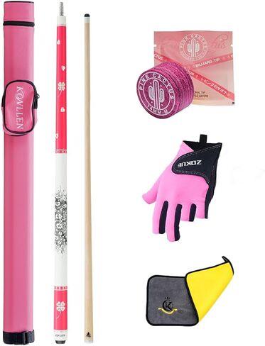 KONLLEN Pink Carbon Fiber Pool Cue Stick for Women KL-Pink-Pro 58" Girlish Lucky Low Deflection Pool Sticks with 12.5mm Tip in Saudi Arabia