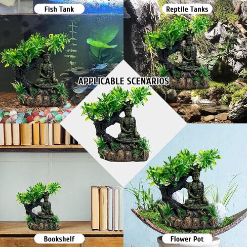 Tfwadmx Aquarium Buddha Statue Decoration Resin Furniture Ornament Underwater Landscape for Fish Rest Sleep in Saudi Arabia