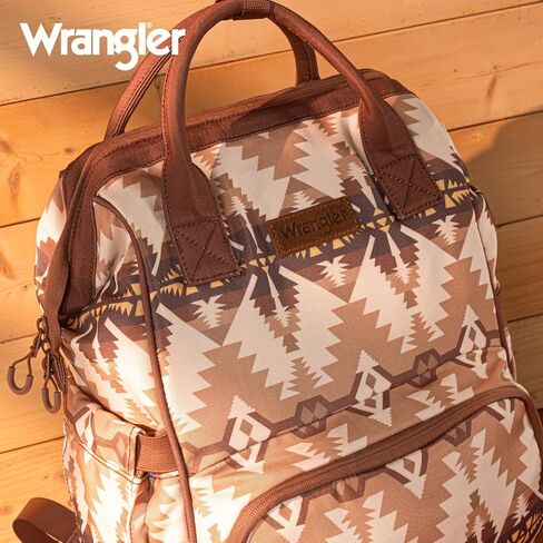 Montana West Wrangler Callie Diaper Bag Backpack with Stroller Straps Multifunction Baby Travel Bag WG2204-9110BR in Saudi Arabia