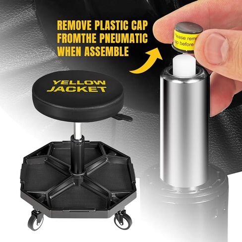 Rolling Garage Seat Adjustable Pneumatic Shop Creeper Seat 300Lbs Mechanic Stool with Wheels and Removable Tool Tray Storage Workshop Chair for Auto Repair in Saudi Arabia