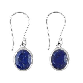 Natural Lapis Lazuli Crystal Earrings, 925 Sterling Silver Jewelry, Designer, Handmade, Birthstone, Elegant, Christmas Gift