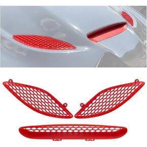 HECASA Hood Scoop Bezel Kit Compatible with 2015-2020 Charger SRT Hellcat Grille Trim Black 3Pcs (Side Grilles Not Fits 2021 Models/Center Grille Fits 2021 Models)